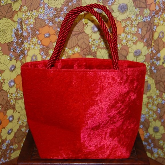 Van Cleef et Arpels Handbags - VAN CLEEF ET ARPELS red velvet vintage tote bag HANDBAG